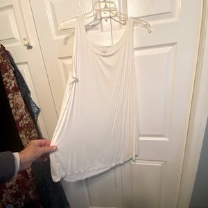 Ivory logo asymmetrical tunic tank